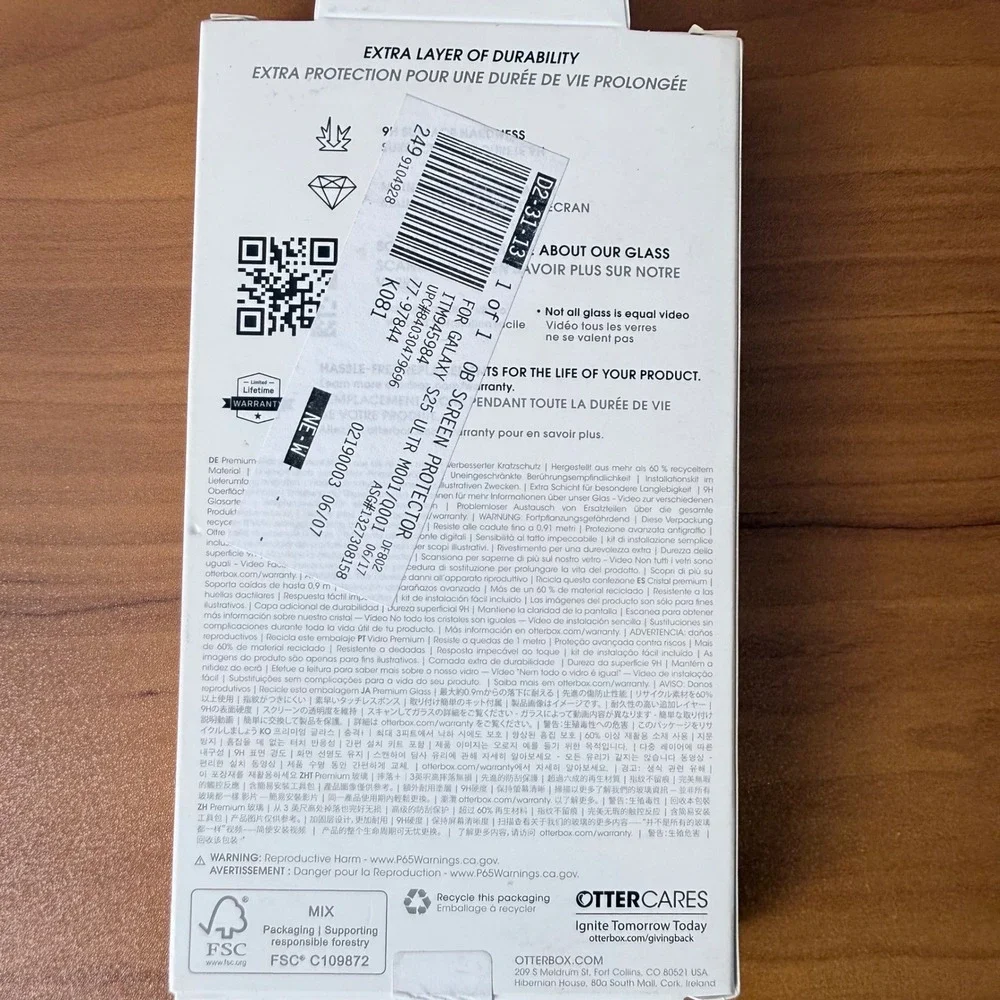 OtterBox Premium Glass Screen Protector for Samsung Galaxy S25‎ Ultra Clear